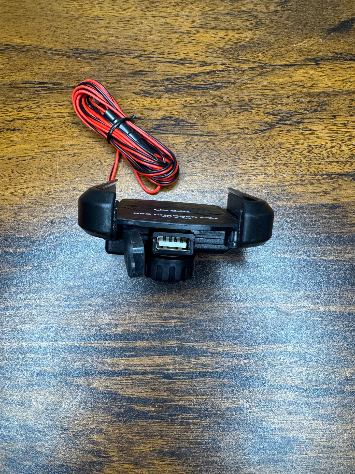 LUJUNTEC Motorcycle Phone Holder with USB Charger – 5V 2.4A Handlebar Mount