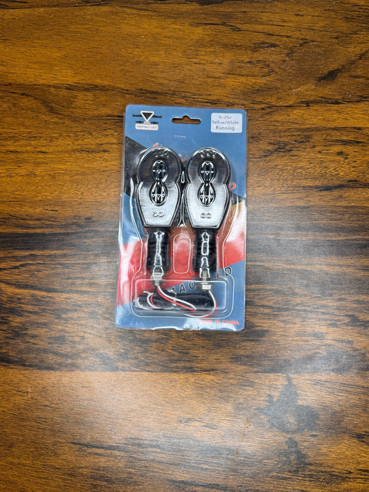 HEIMAO LED Motorcycle Turn Signal & Running Lights – Yellow/White (Pair)