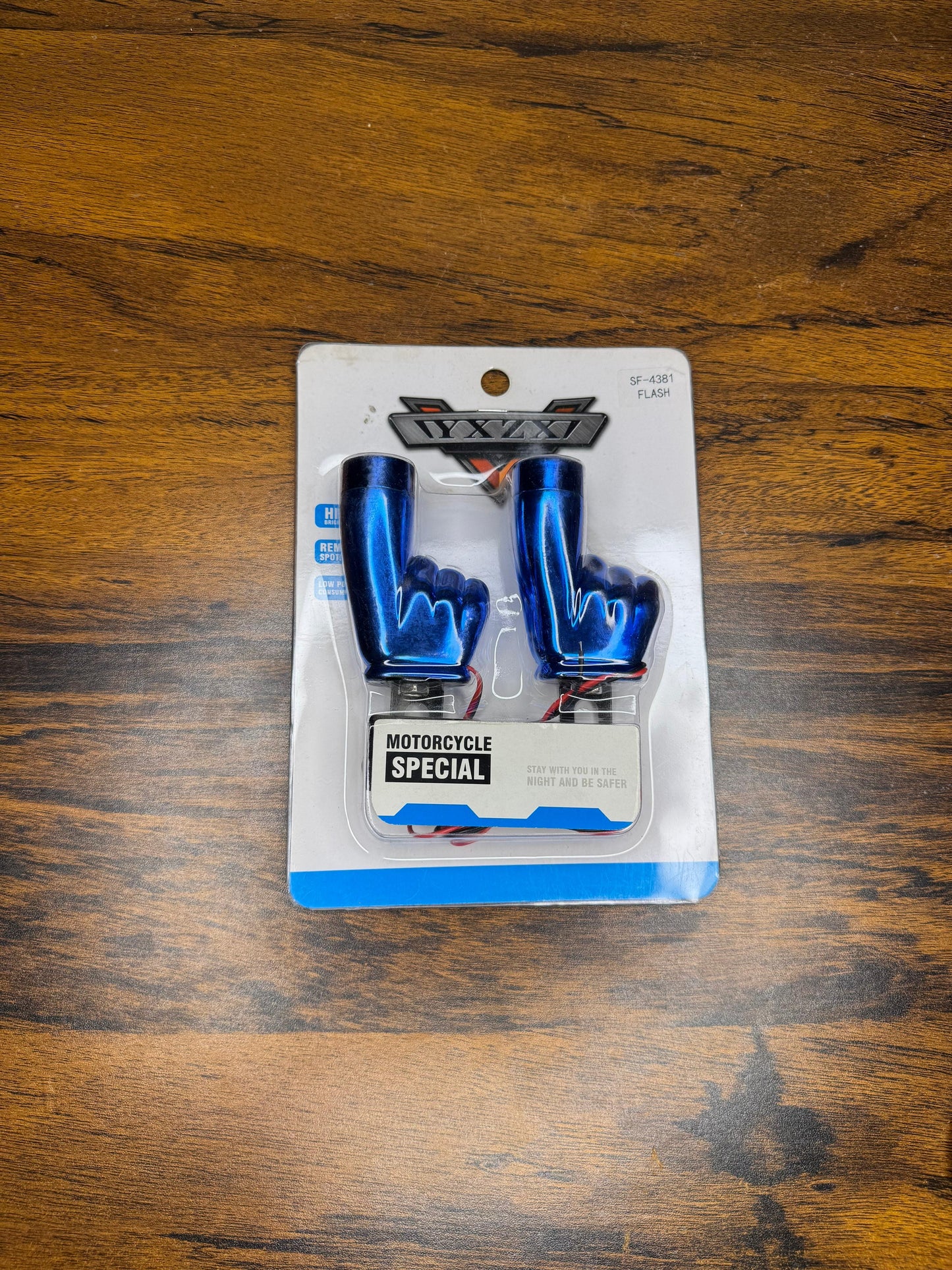 VYX V SF-4381 Motorcycle LED Signal Lights – Blue Finger Design (Pair)