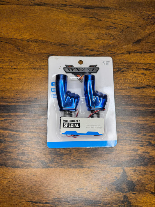 VYX V SF-4381 Motorcycle LED Signal Lights – Blue Finger Design (Pair)