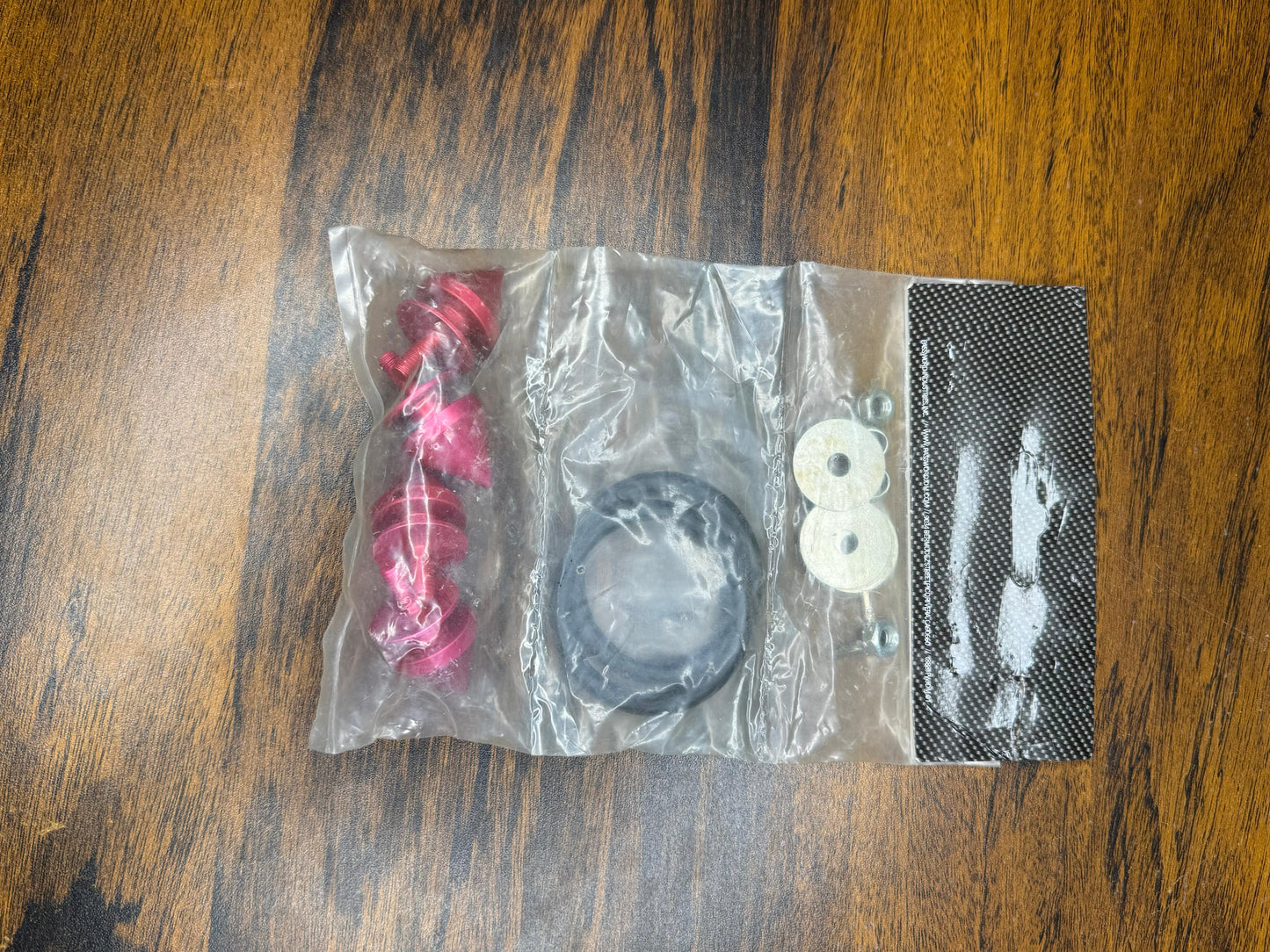 Motorcycle Chain Cover Bolt Kit – CNC Aluminum Spiked Design (Pink)