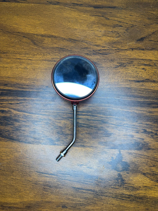 Classic Round Bike Mirror – Handlebar-Mounted Rearview Mirror with Chrome Arm