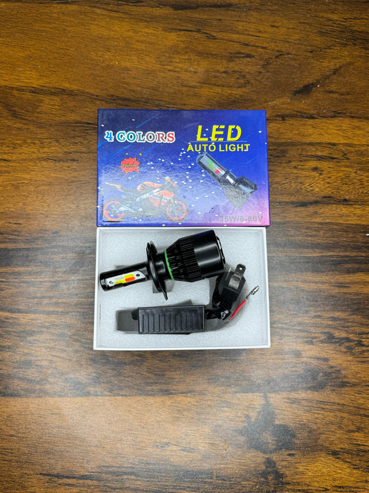 4-Color LED Motorcycle Auto Headlight – 35W, Multi-Mode Beam, 8V–80V Wide Voltage, Waterproof