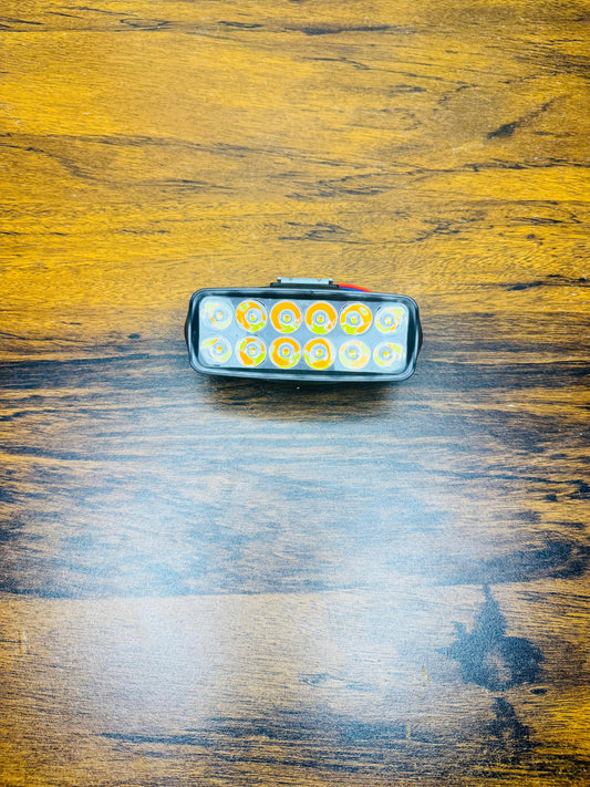 12 LED Rectangle Fog/Work Light – High-Power Beam for Cars, Bikes & Tractors